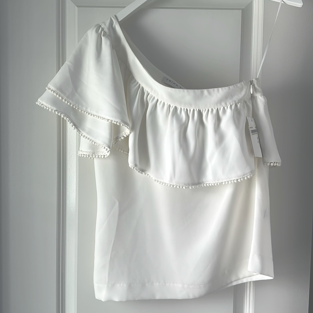 Trina Turk Off The Shoulder White Top